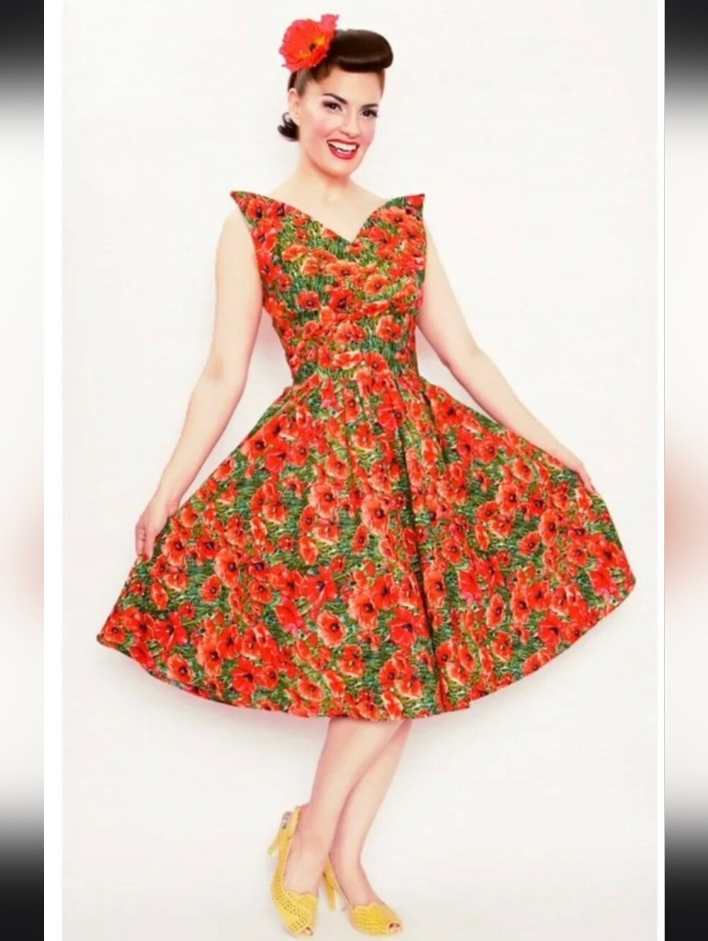 XL Swan Dress In Red Poppy Bernie Dexter